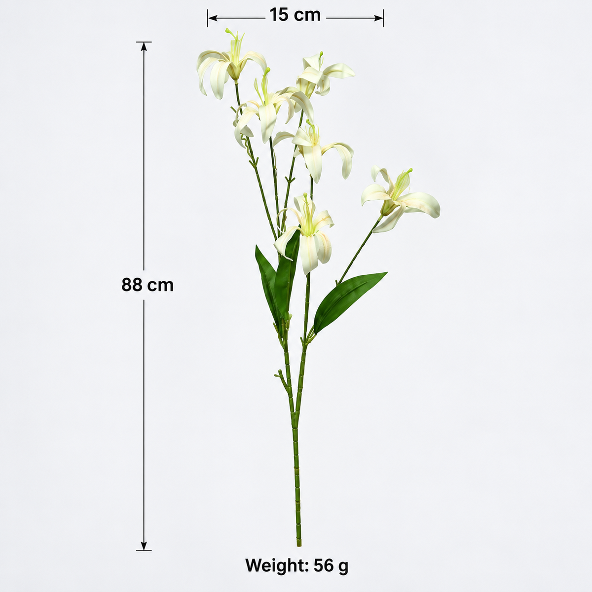 Artificial White Lily Flower Stick – 88 cm Decorative Floral Spray for Home, Office & Wedding Décor