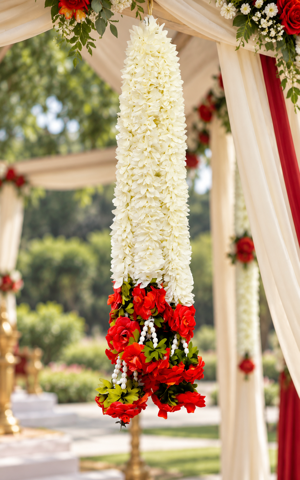 Artificial Flower Garland with Rose Pearl |Pack of 10