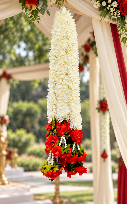 Artificial Flower Garland with Rose Pearl |Pack of 10