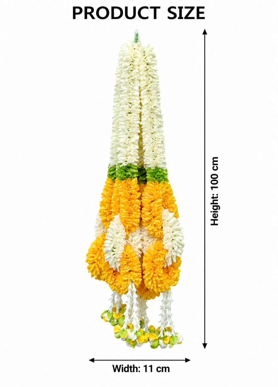 Artificial Small Flower Garland Sakad Ladi Orange & White |Pack of 10