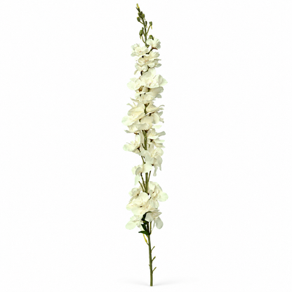 Artificial Ivory White Delphinium Flower Stick – 120 cm Tall Floral Stem for Vases, Home & Wedding Décor
