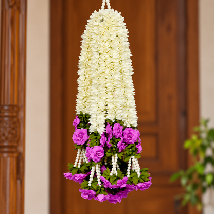 Artificial Flower Garland with Rose Pearl | Pack of 10
