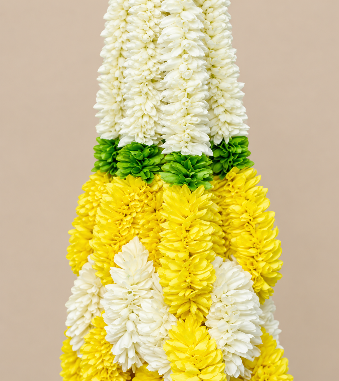 Artificial Small Flower Garland Sakad Ladi Yellow & White | Pack of 10