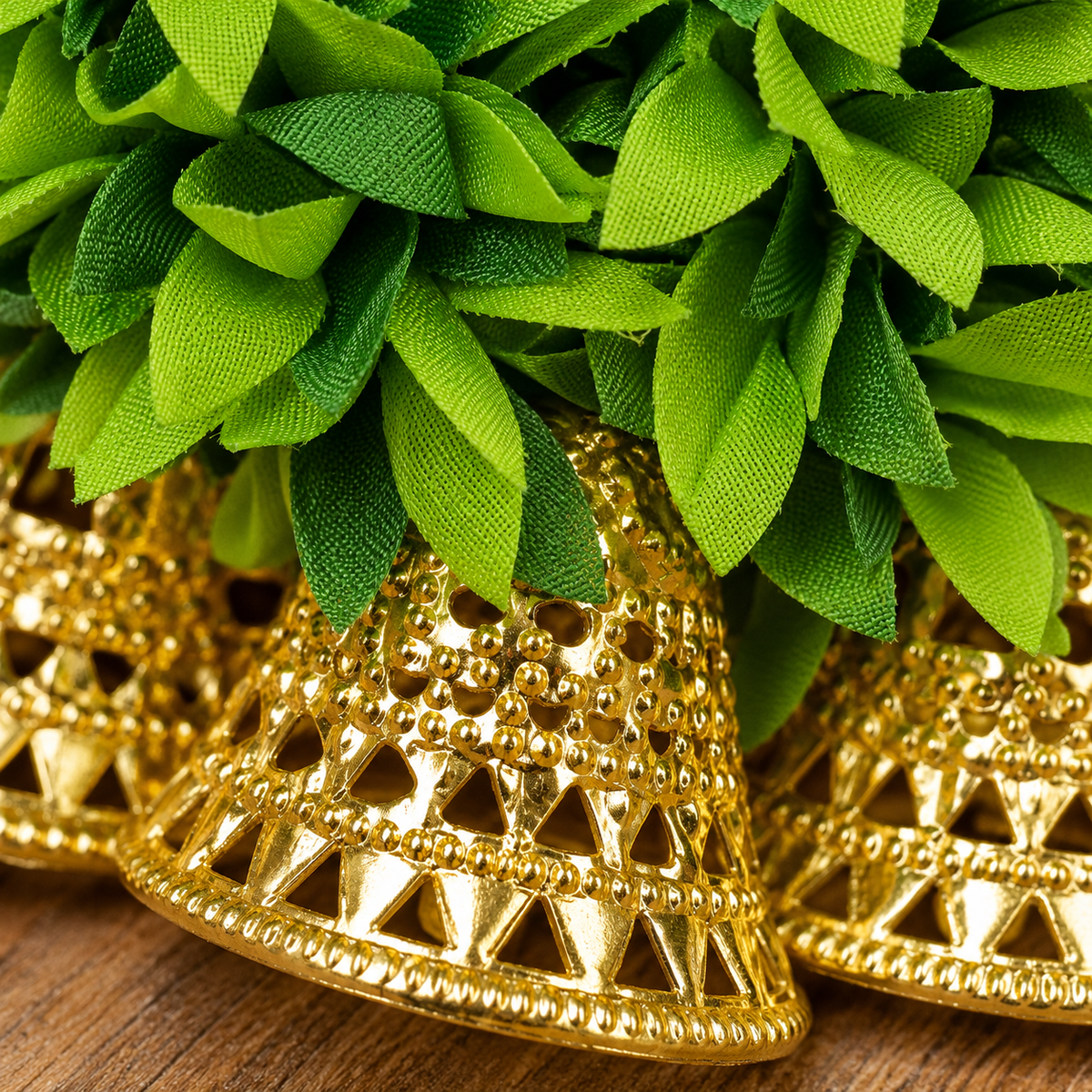 Artificial Magenta Floral Hanging Jhumar with Golden Bells for Wedding & Festive Decoration – 36 cm | Pack of 10