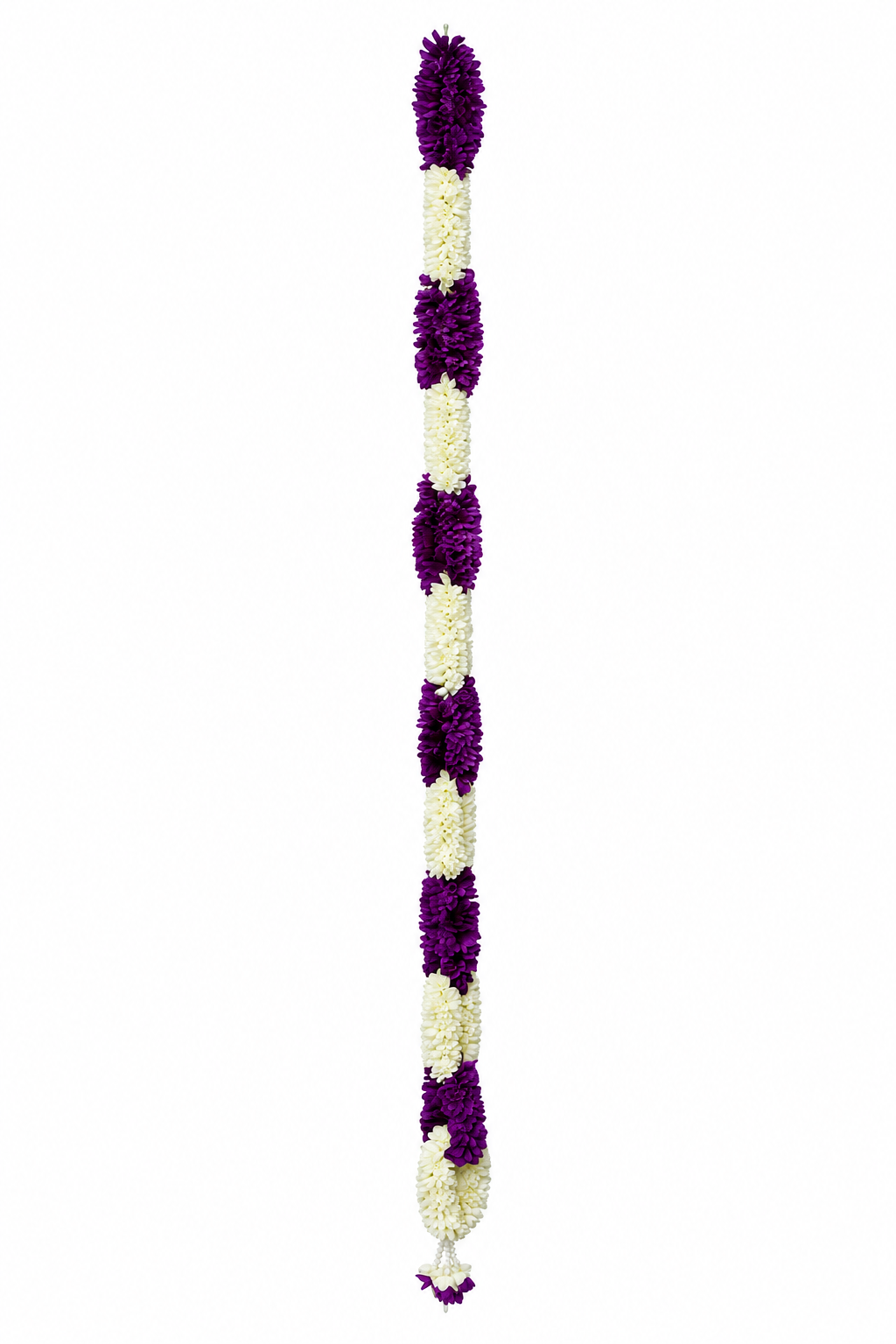 Artificial Flower Garland Sakad Ladi Dark Purple & White | Pack of 1