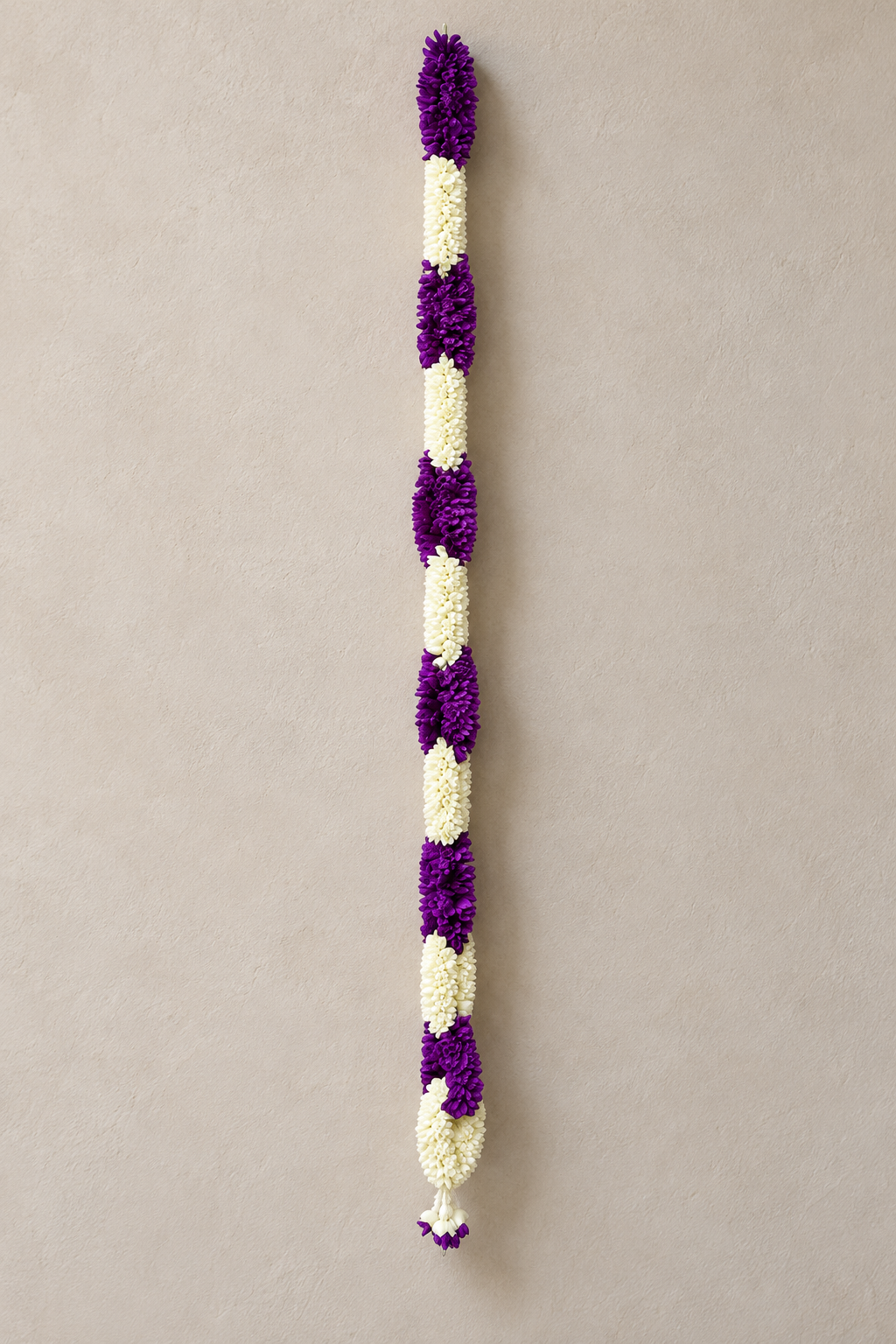 Artificial Flower Garland Sakad Ladi Dark Purple & White | Pack of 1