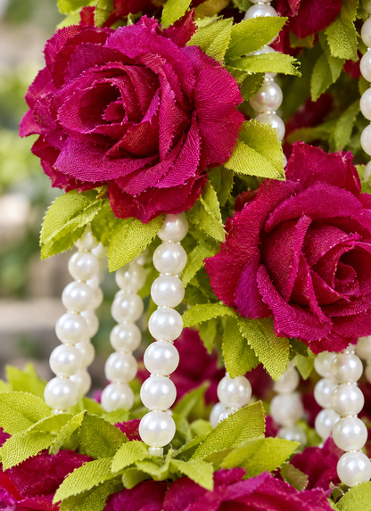 Artificial Flower Garland with Rose Pearl | Pack of 10