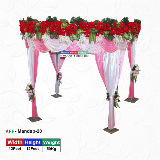 Artificial Radiant Ruby Satin Pavilion