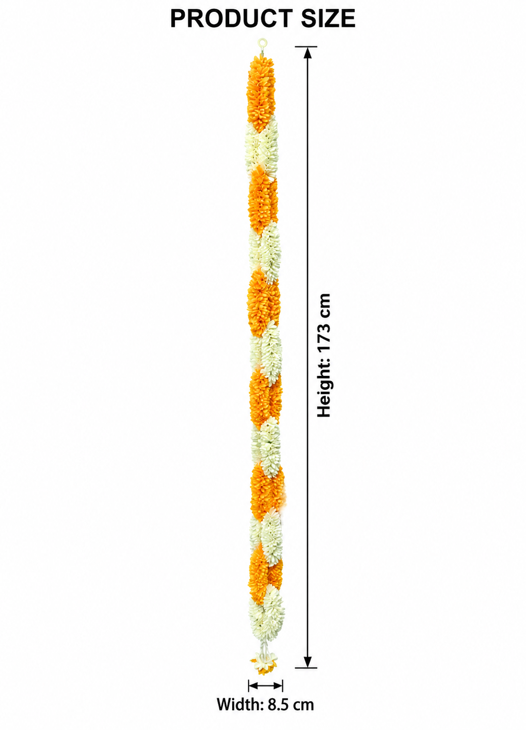 Artificial Flower Garland Sakad Ladi orange & White | Pack of 1