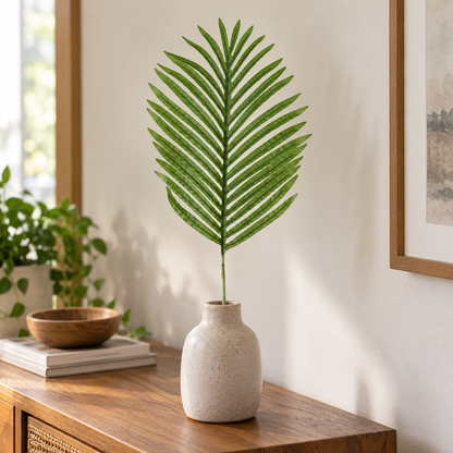 Artificial Green Palm Leaf Stick – 68 cm Decorative Foliage Stem for Vases, Floral Arrangements & Wedding Décor