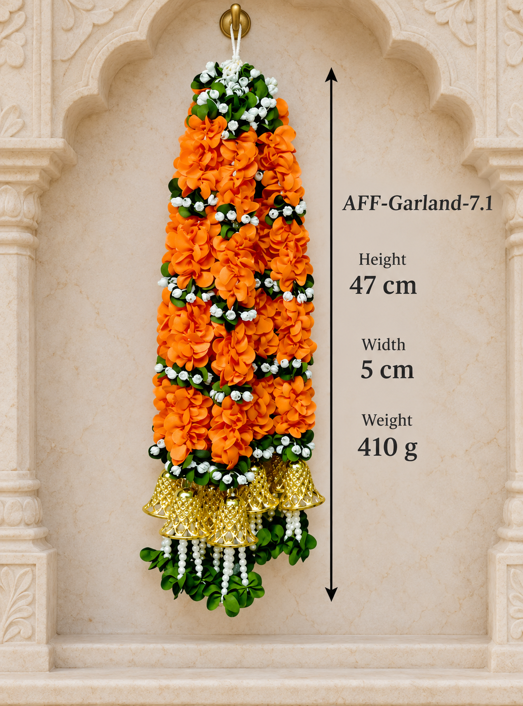 Artificial Flower Garland with Golden Bell | Pack of 10