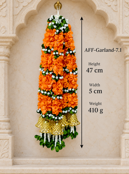 Artificial Flower Garland with Golden Bell | Pack of 10