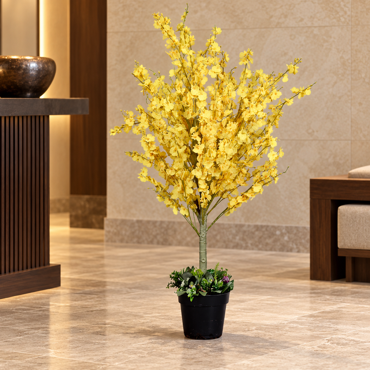 Artificial Plant Oncidium "Dancing Lady" Potted Tree