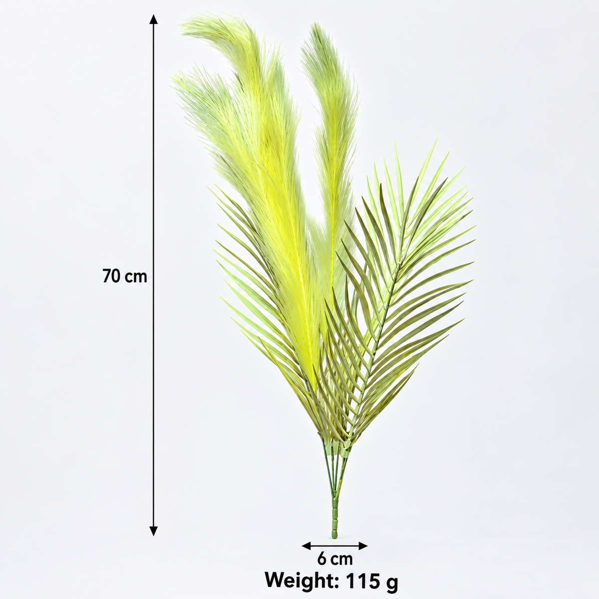 Artificial Cream Pampas Grass Bunch – 70 cm Decorative Plume Spray for Vases, Home & Wedding Décor