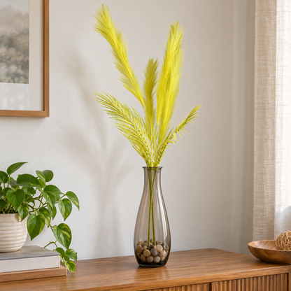 Artificial Yellow Pampas Grass Bunch – 70 cm Decorative Plume Spray for Vases, Home & Event Décor