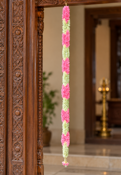 Artificial Flower Garland Sakad Ladi Pink & White |Pack of 1