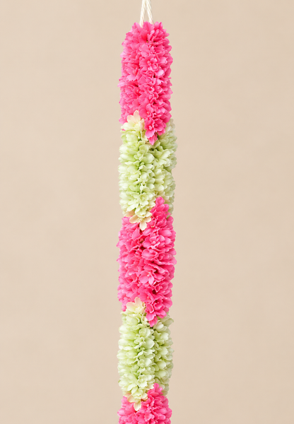 Artificial Flower Garland Sakad Ladi Pink & White |Pack of 1