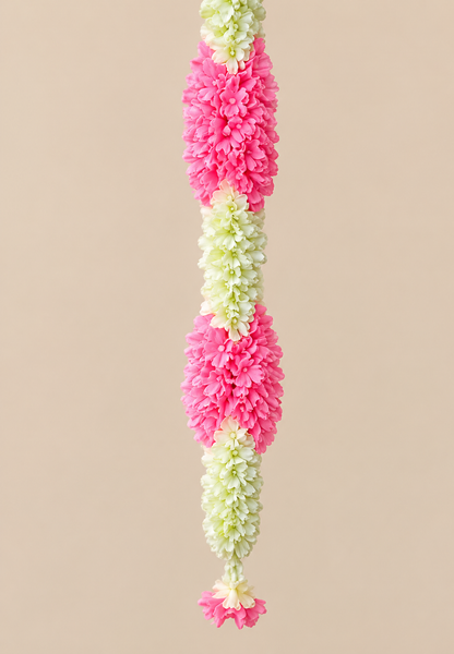 Artificial Flower Garland Sakad Ladi Pink & White |Pack of 1