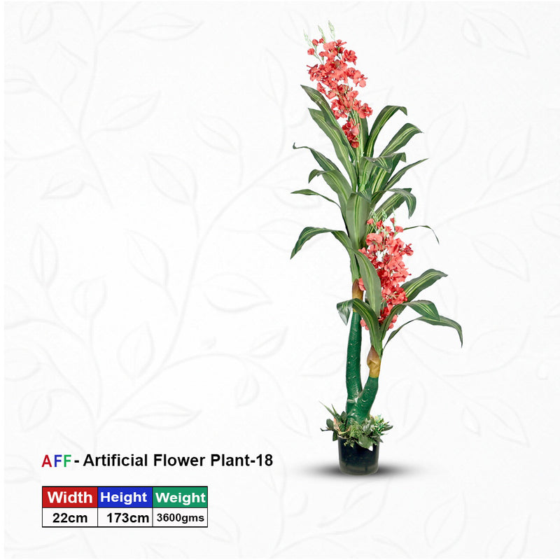 Artificial Plant Coral-Flowering Dracaena Potted Tree