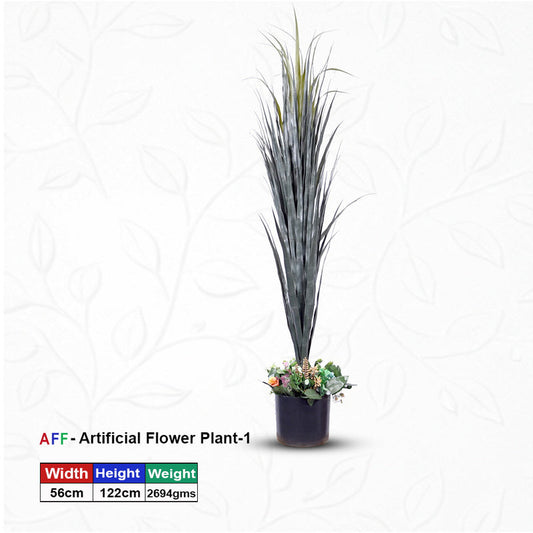 Artificial Tall Grass Plant with Wildflower Base