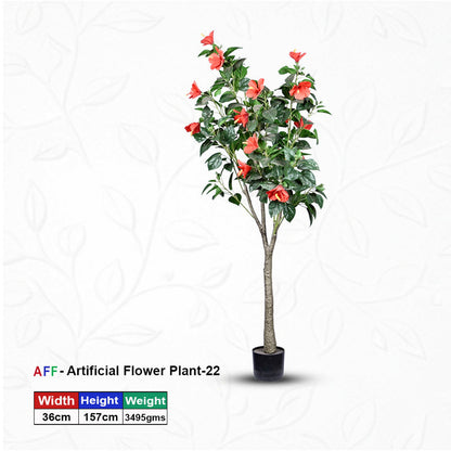 Artificial Plant Hibiscus Flowering Potted Tree