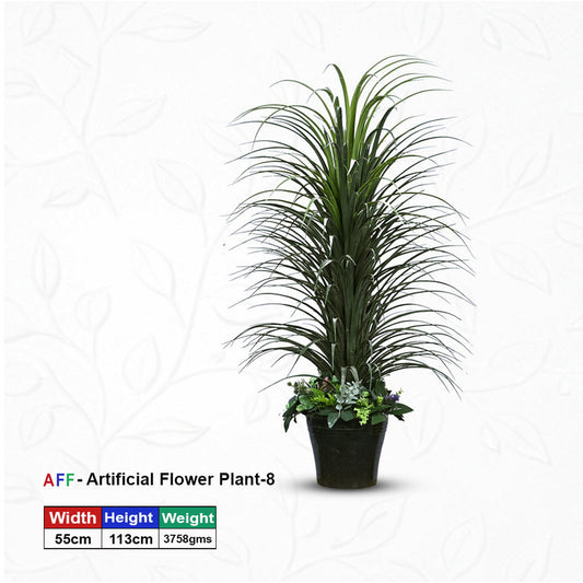 Artificial Plant Fountain Grass with Mixed Floral Base