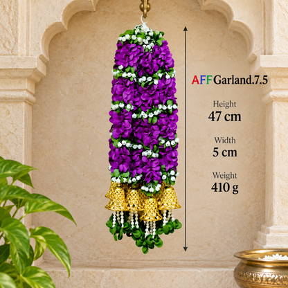 Artificial Flower Garland with Golden Bell | Pack of 10