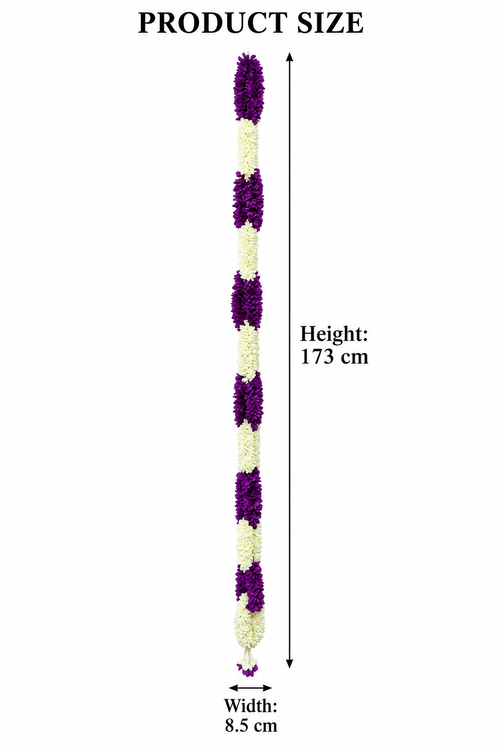 Artificial Flower Garland Sakad Ladi Dark Purple & White | Pack of 1