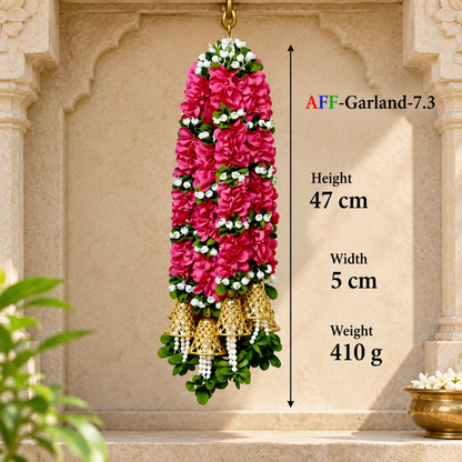 Artificial Flower Garland with Golden Bell | Pack of 10