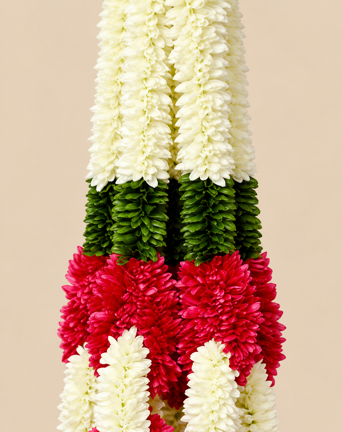 Artificial Small Flower Garland Sakad Ladi Red & White | Pack of 10
