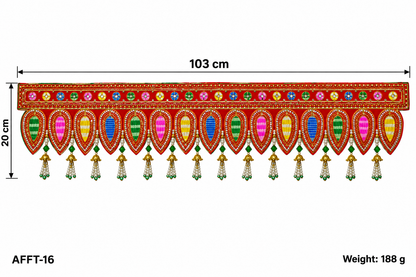 Multicolour Traditional Beaded Door Toran with Pearl Tassels for Wedding & Festive Decoration – 103 cm | Pack of 1