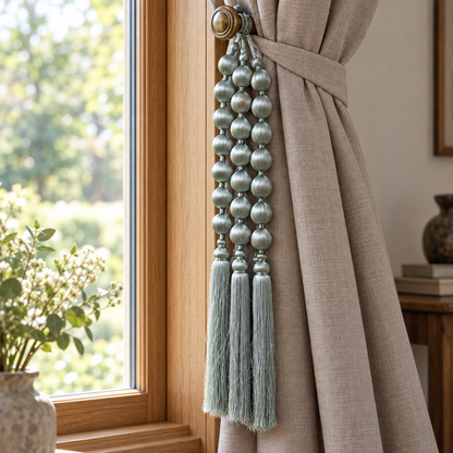 Silver Grey Decorative Ball & Tassel Hanging Jhumar for Wedding & Festive Decoration – 38 cm |Pack of 5