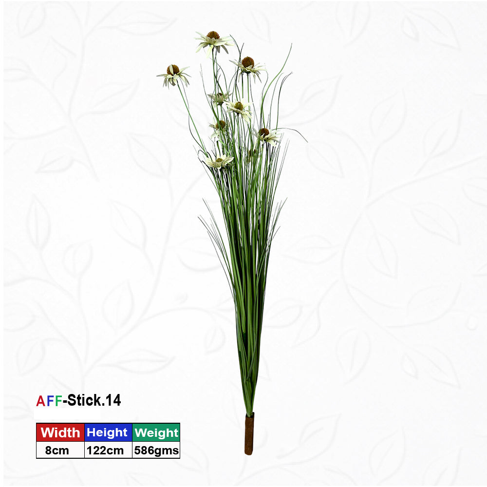 Artificial Grass Plant with  Echinacea Flowers.  | AFF Stick 14