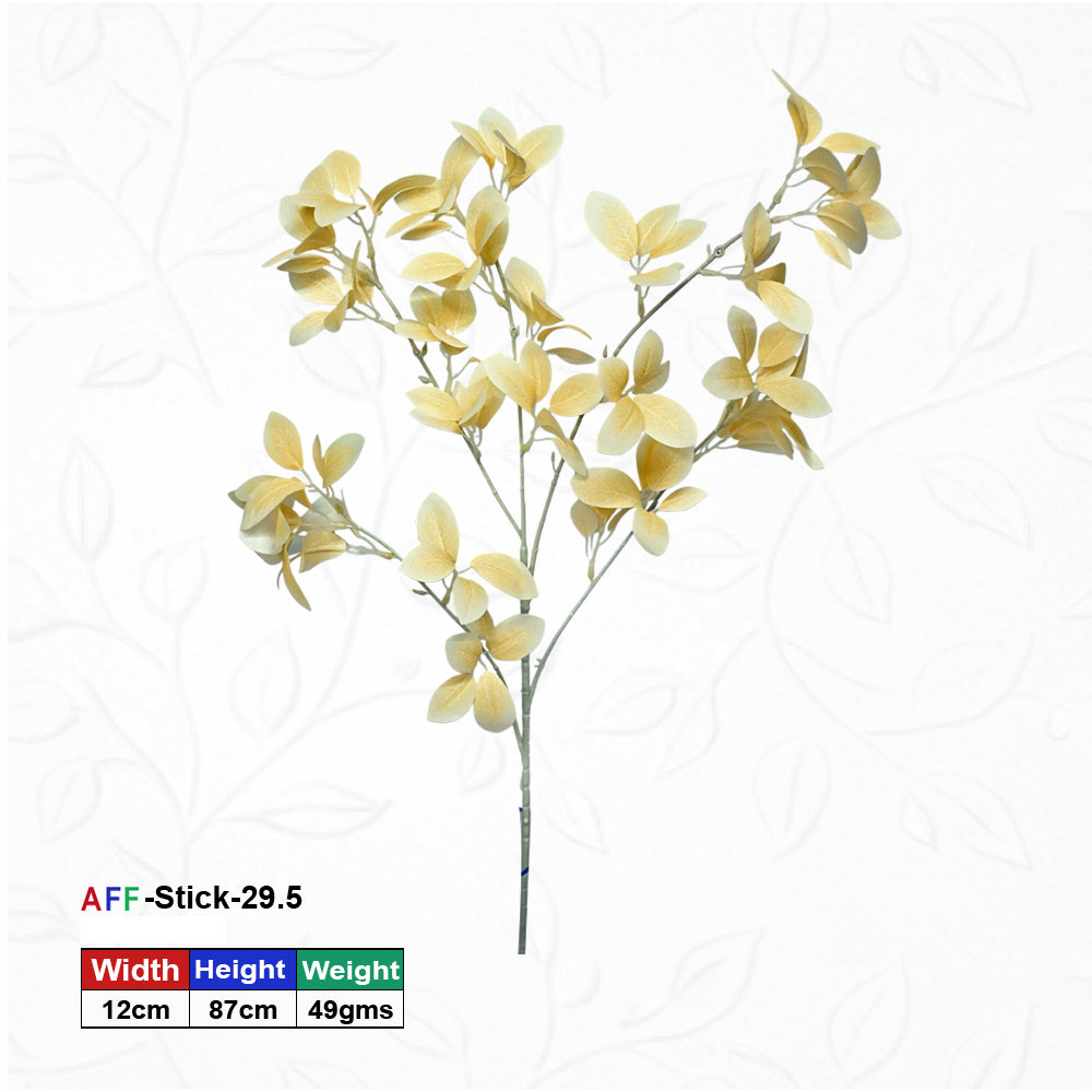 Artificial Light Golden Stems Leaves Branches | AFF Stick 29.5