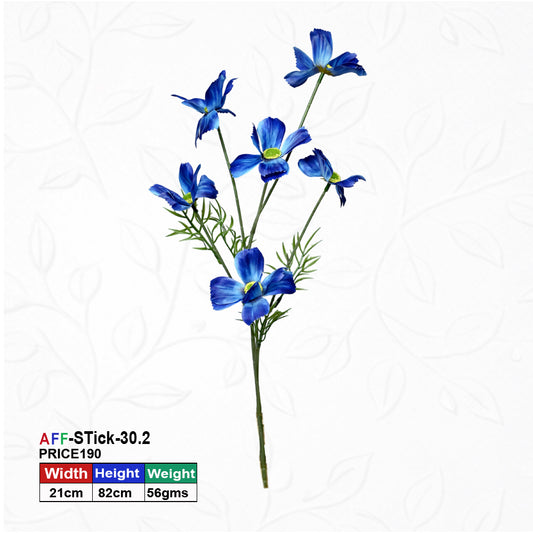 Artificial Cosmos Flowers Branch Dark Blue | AFF Stick 20.1 | {Different colors are available}