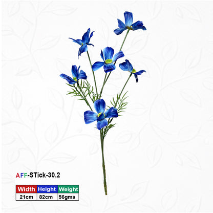 Artificial Blossom Silk Blue Flowers Stick | AFF Stick 30.2