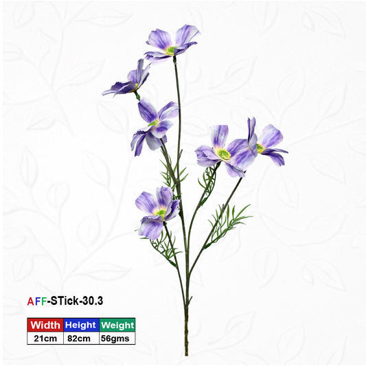 Artificial Blossom Silk Light Purle Flowers Stick | AFF Stick 30.3