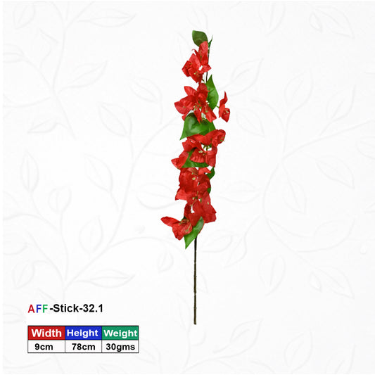 Artificial Red Silk Flowers Branch | AFF Stick 32.1