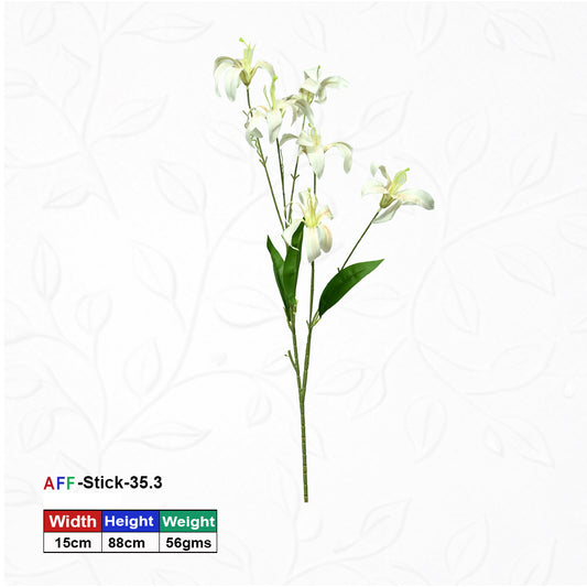 Artificial White Lily Faux Flower | AFF Stick 35.3