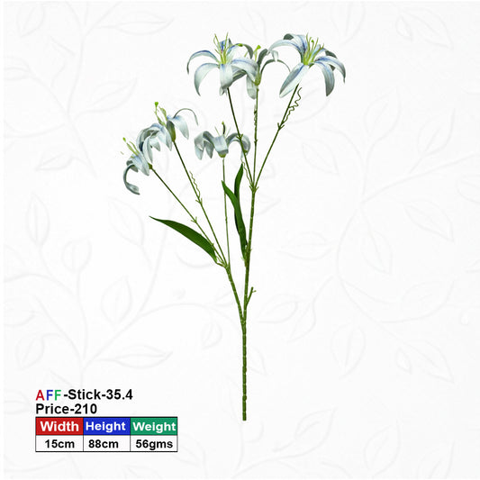 Artificial Light Blue Lily Faux Flower | AFF Stick 35.4