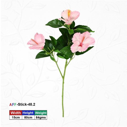 Artificial Habiscus Plant with Light Pink Flower | AFF Stick -48.2