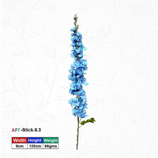 Artificial Red Delphinium Leafy Faux Flower Stick