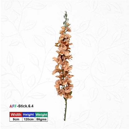 Artificial Brown Delphinium Leafy Faux Flower Stick | AFF-Stick-6.4