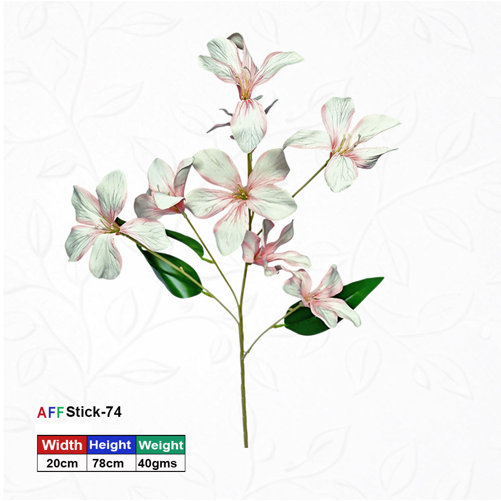 Artificial White & Pink Blossom Spray | AFF Bunch-74