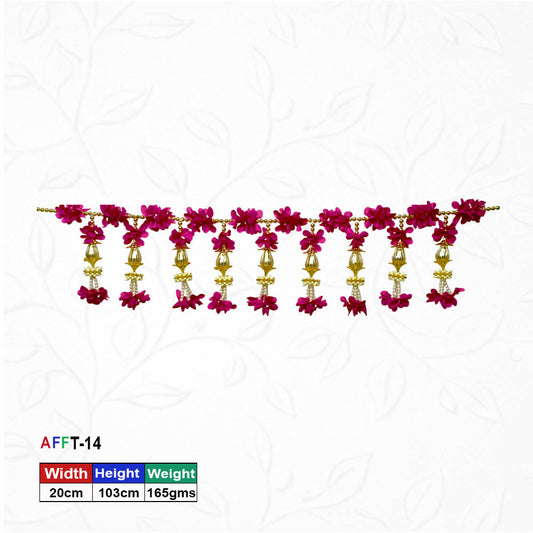 Premium Artificial Floral Toran with Golden Charms