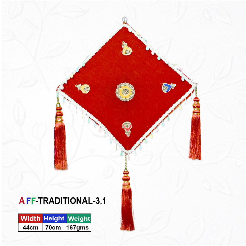 Artificial Traditional Red Tassel Diamond