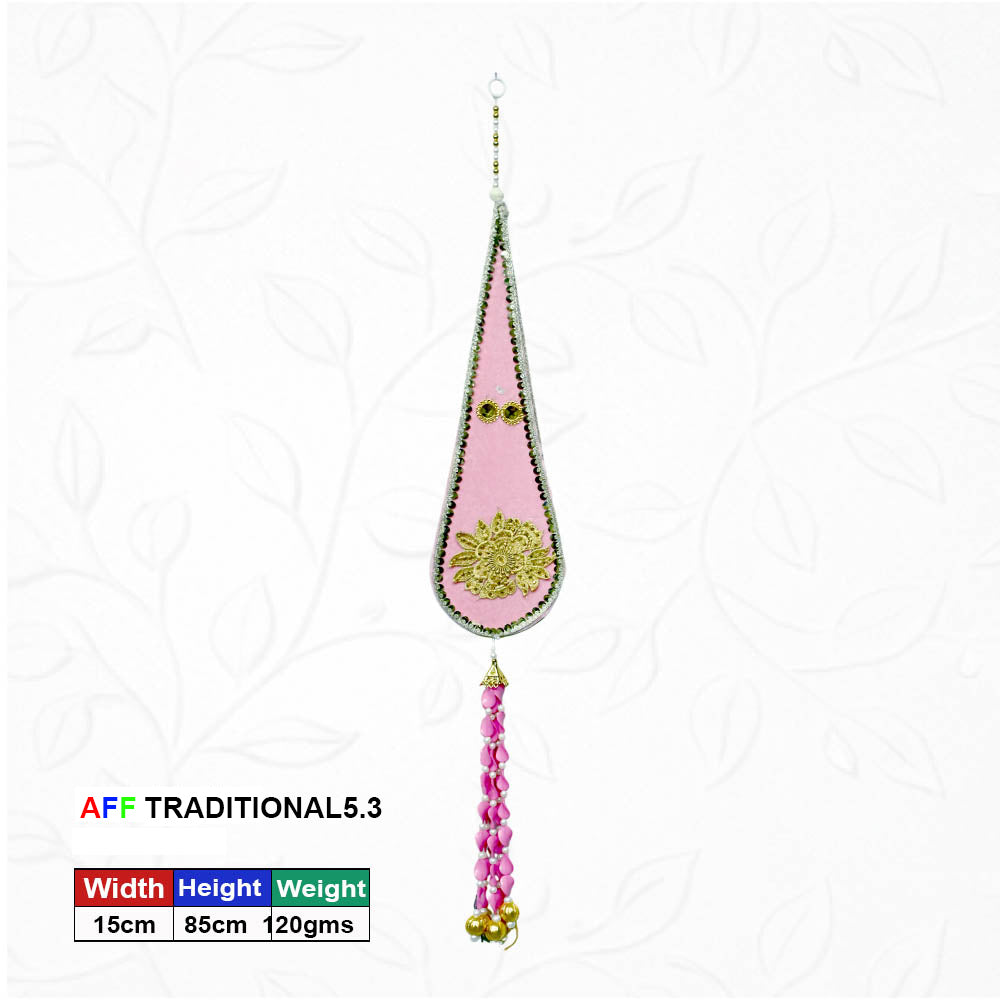 Artificial Traditional Pastel Teardrop Pink Hanging