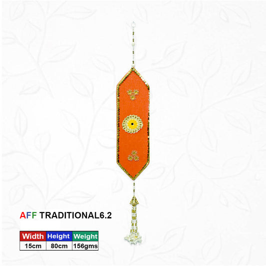 Artificial Traditional Hexagonal Pastel Orange Hanging