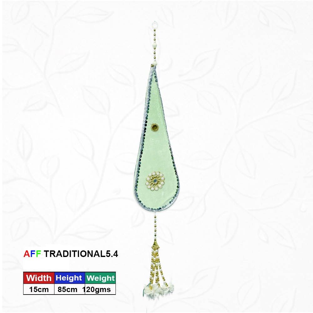 Artificial Traditional Pastel Teardrop Green Hanging