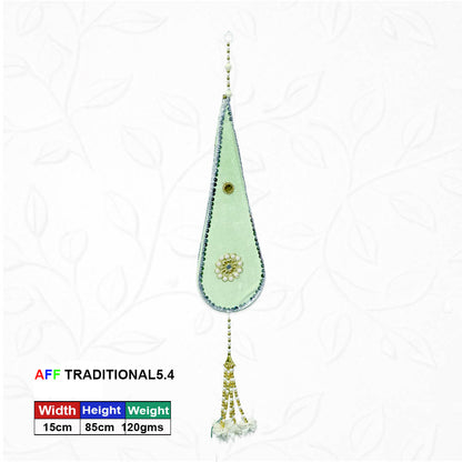 Artificial Traditional Pastel Teardrop Green Hanging